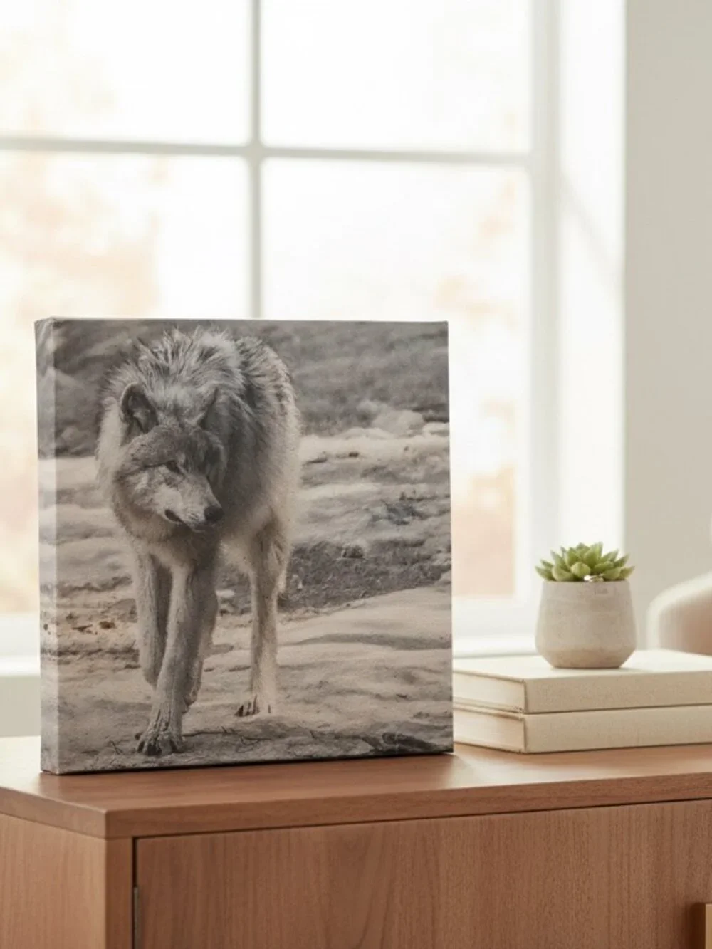 CANVAS photo on canvas 8" x 8" Wolf - Picture 2 of 4